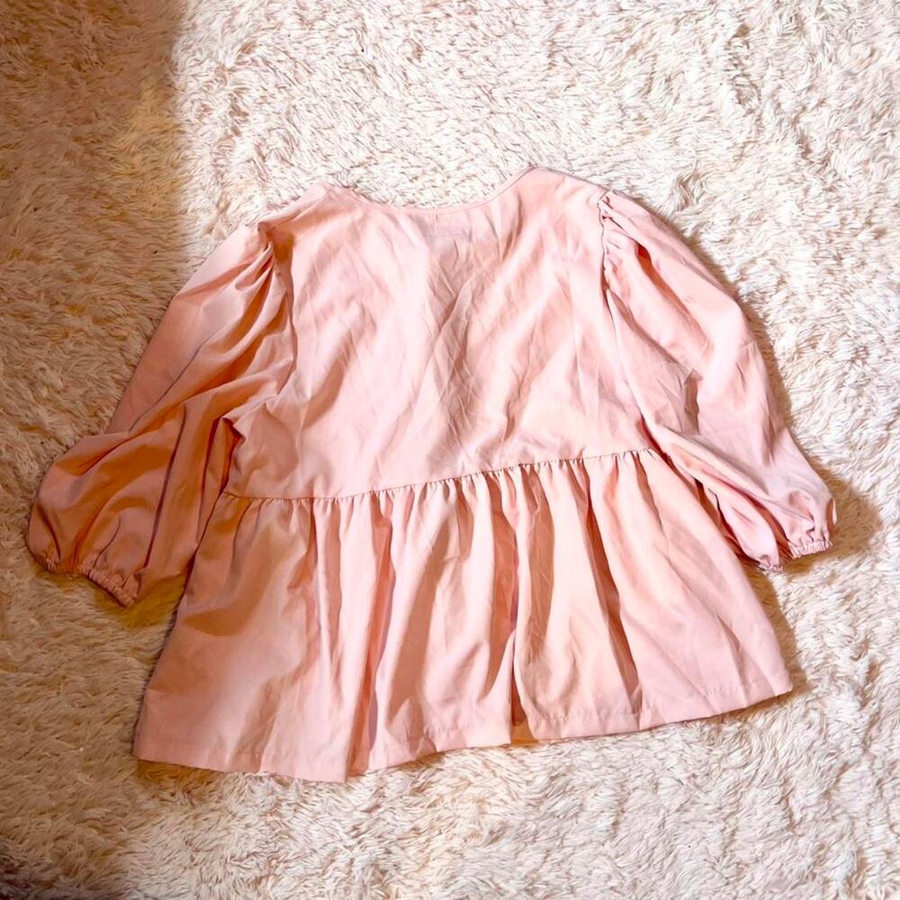 Pink Bow Babydoll Coquette Twee Girlhood Lolita Feminine Barbie‎ Peplum Blouse